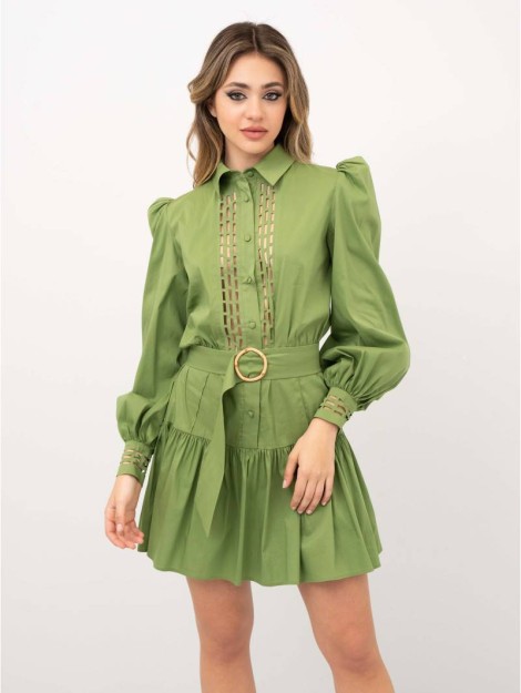 Jijil Vestido Mini Verde Oliva