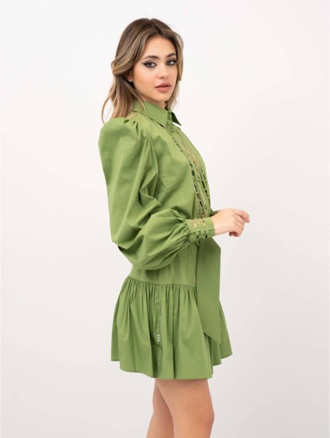 Jijil Vestido Mini Verde Oliva