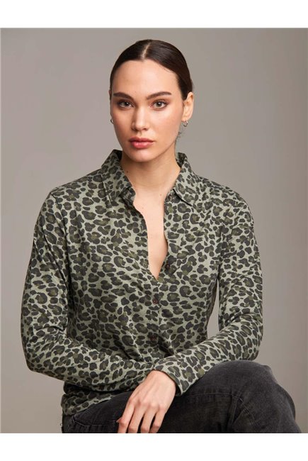 Gerry Camisa Animal Print Verde