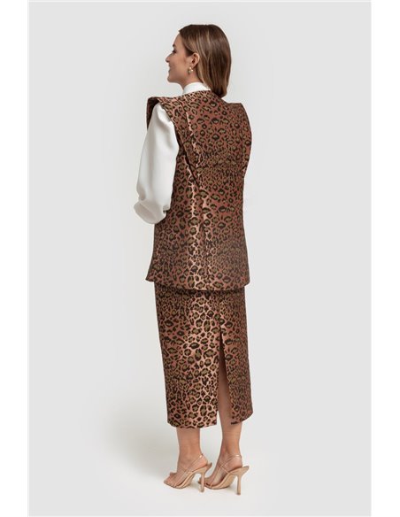 MERYFOR Falda Animal Print