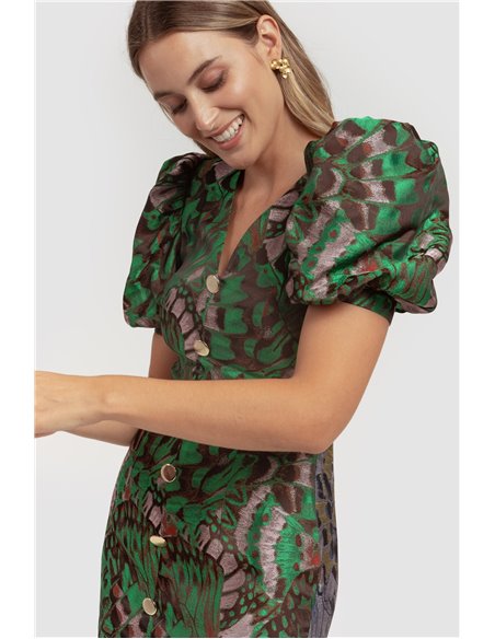 MERYFOR Vestido Jacquard Verde