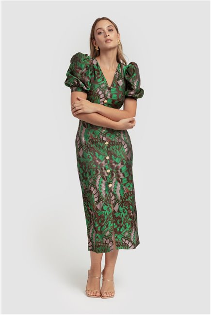 MERYFOR Vestido Jacquard Verde