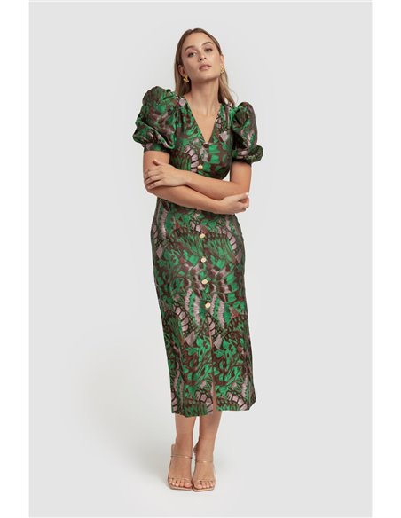 MERYFOR Vestido Jacquard Verde