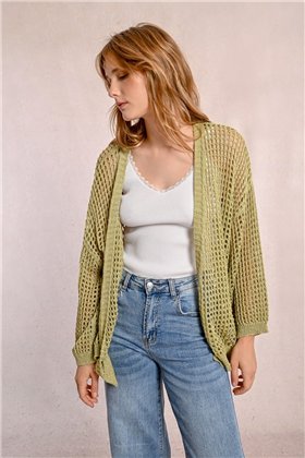 Molly Braken Cardigan verde lurex