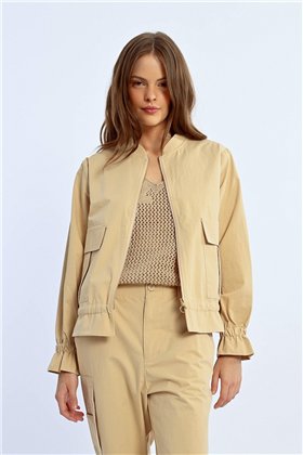 Lili Sidonio Chaqueta beige de corte amplio