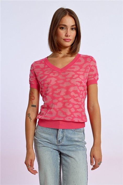 Lili Sidonio Jersey fucsia animal print