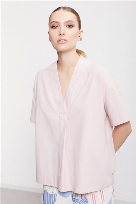 Otto d ame Blusa rosa cuello V