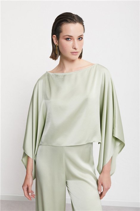 Otto d ame Blusa satinada verde