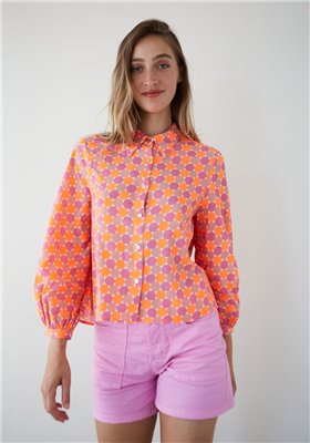 Dr Bloom Camisa Topos Naranja