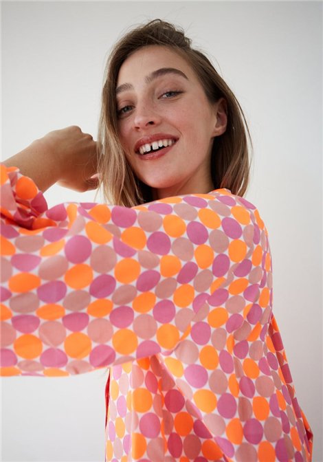 Dr Bloom Camisa Topos Naranja