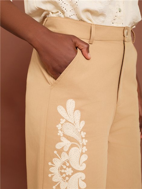 MEIS°E Pantalón cropped camel