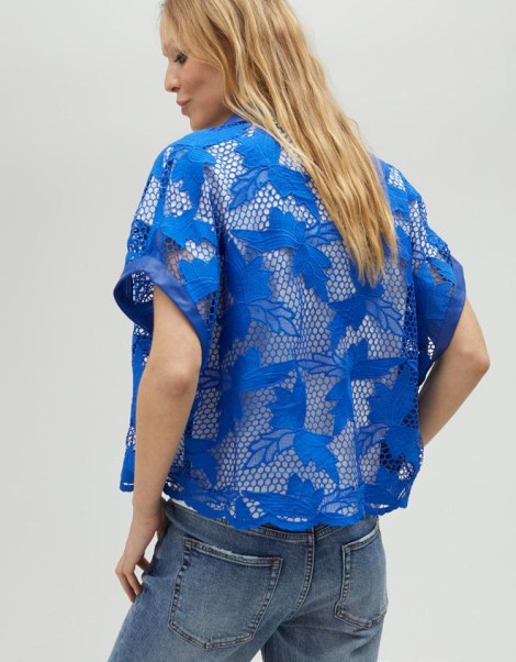 LOLA CASADEMUNT BY MAITE Camisa corta guipur azul