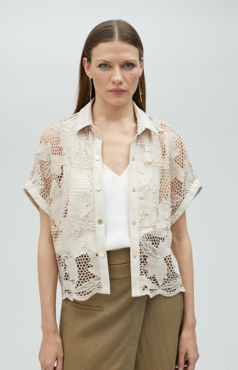 LOLA CASADEMUNT BY MAITE Camisa corta gruipur crudo