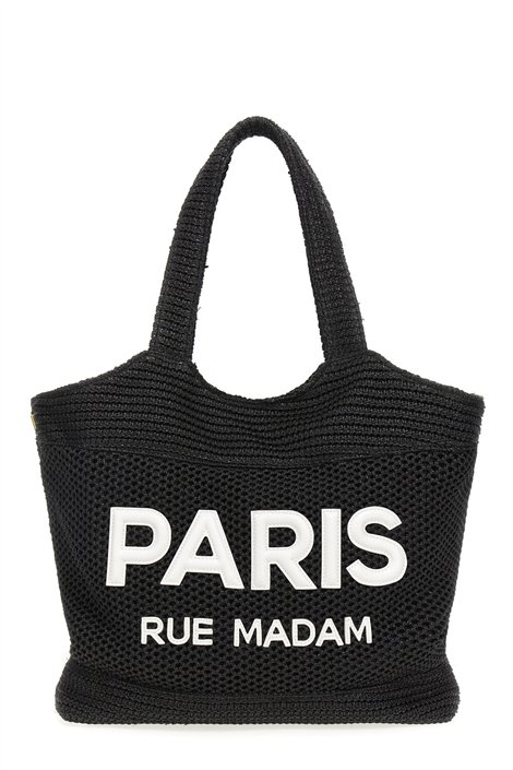 Rue Madam Bolso shopping rafia negro