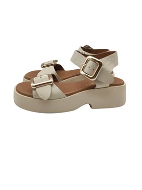 Vosso Moda Sandalia beige con plataforma