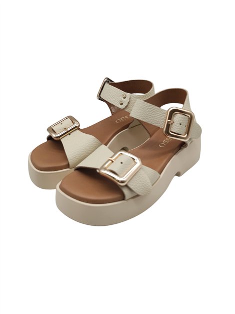 Vosso Moda Sandalia beige con plataforma