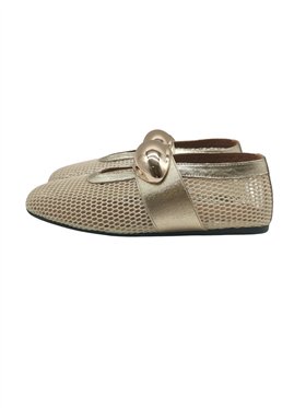 Vosso Moda Manoletina beige broche dorado