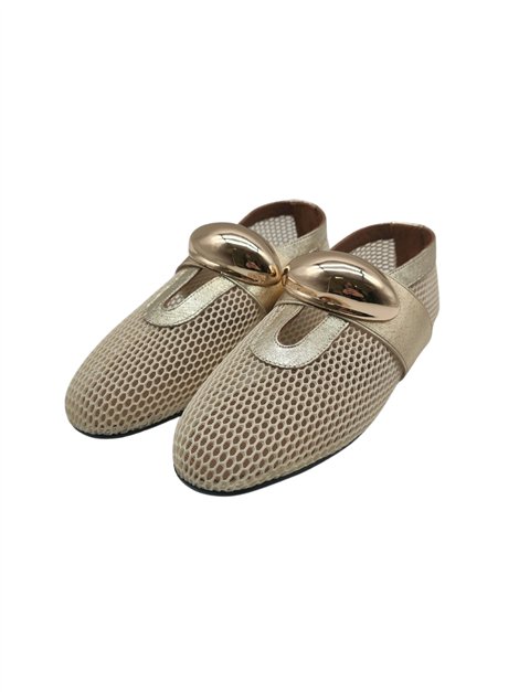 Vosso Moda Manoletina beige broche dorado