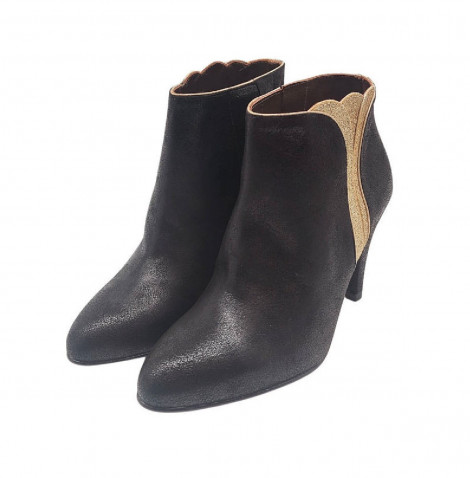 PB Botín Fury nobuck con listón dorado