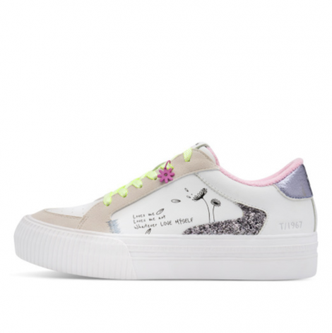 Tamaris Sneaker blanca con detalle glitter