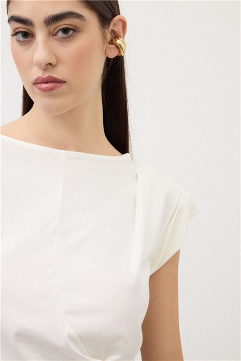 Otto d ame Blusa blanco roto con cuello de barco