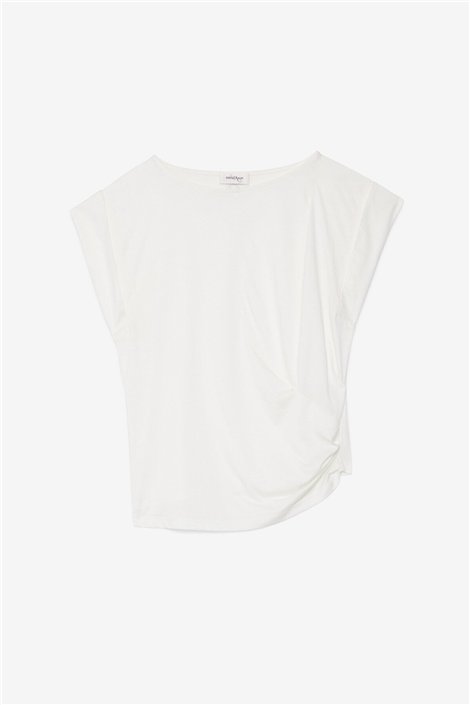 Otto d ame Blusa blanco roto con cuello de barco