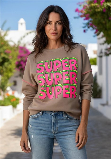 miss goodlife Sudadera Super color camel-rosa