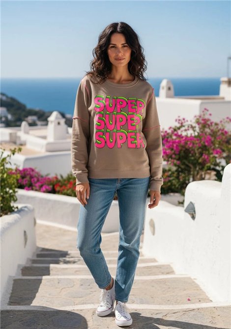 miss goodlife Sudadera Super color camel-rosa