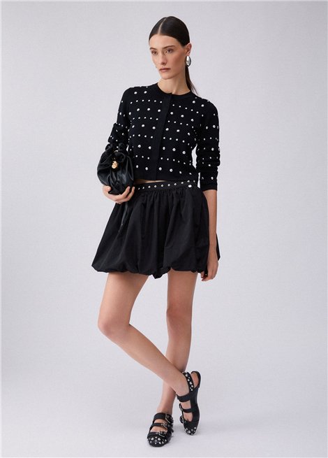 Liu Jo Cárdigan negro de punto con tachuelas