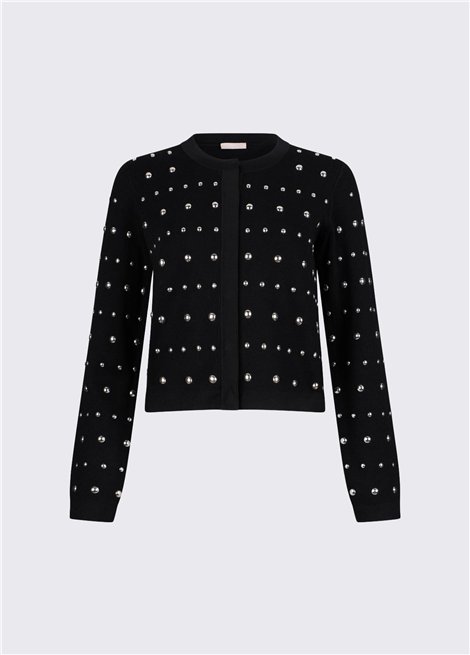 Liu Jo Cárdigan negro de punto con tachuelas