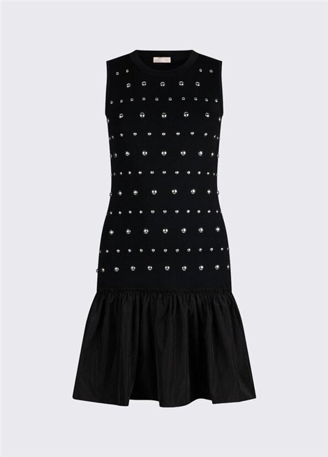 Liu Jo Vestido negro con mangas Thumbhole