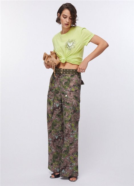 Liu Jo Camiseta lima corazón strass