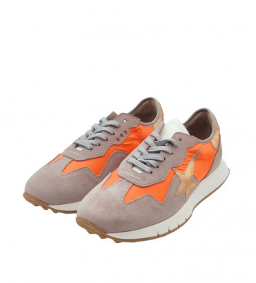 Vosso Moda Sneakers afelpada gris-naranja