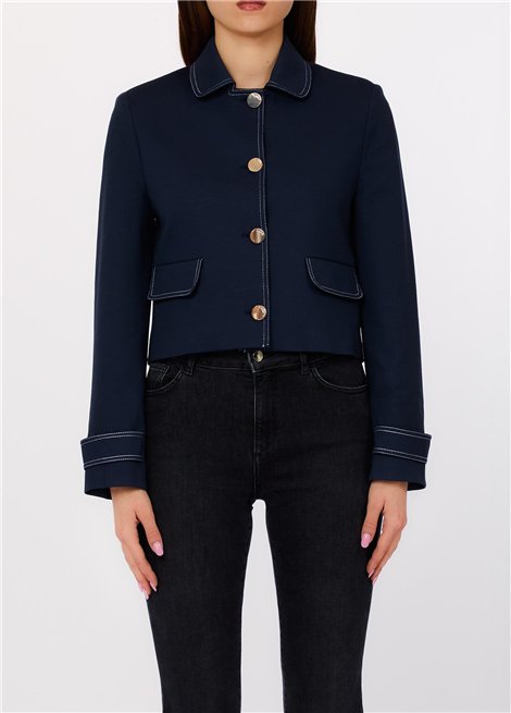 Liu Jo Chaqueta corta marino con botón dorado