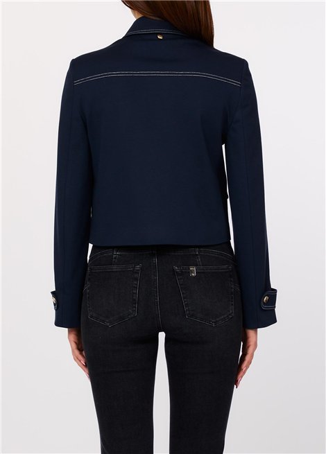 Liu Jo Chaqueta corta marino con botón dorado