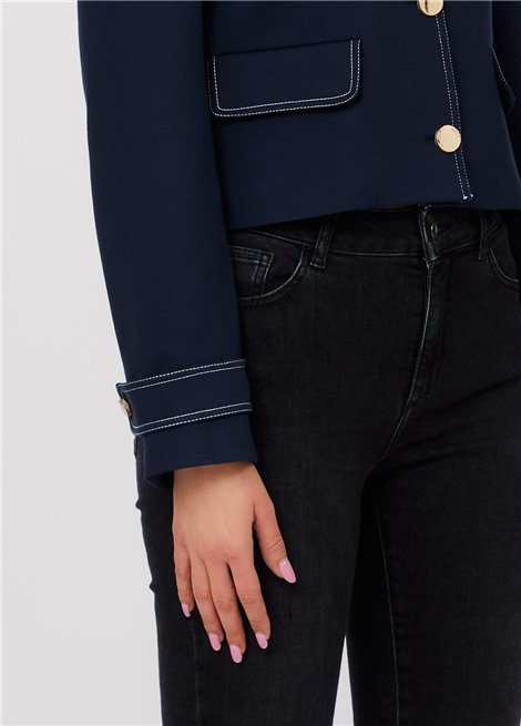 Liu Jo Chaqueta corta marino con botón dorado