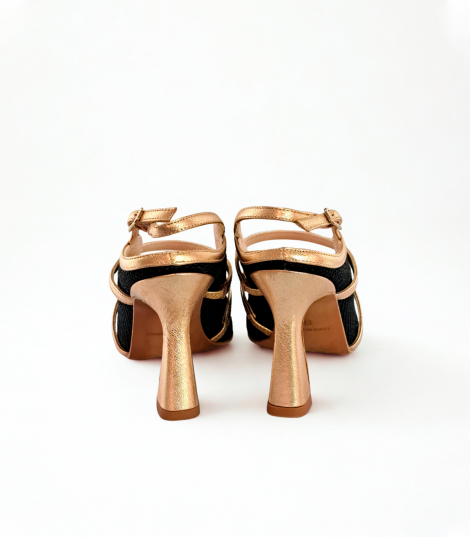 Vosso Moda Zapato rafia negro doble cinta