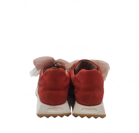 Vosso Moda Sneakers afelpada burdeos cordón de malla