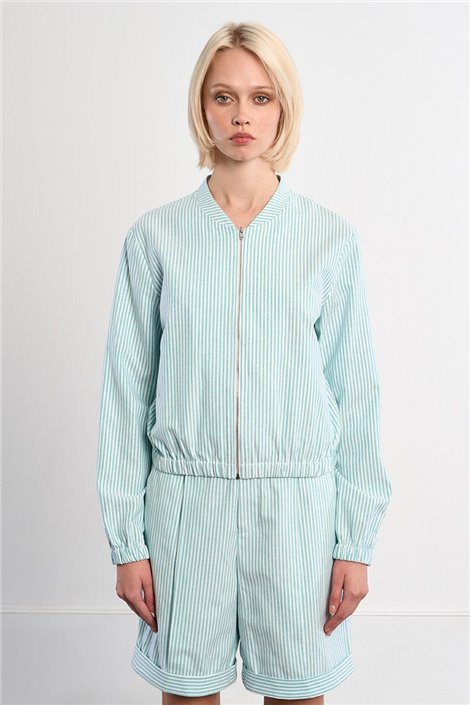 Lili Sidonio Chaqueta bomber con estampado rayas