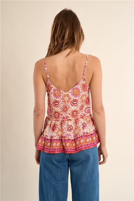 Molly Braken Top de tirantes avolantado