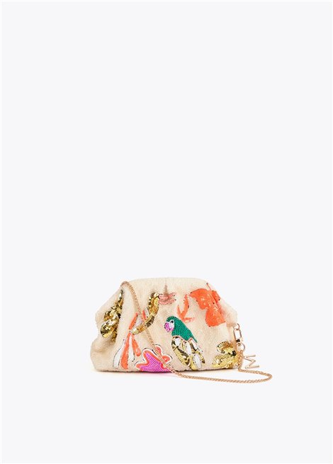 Lola Casademunt Bolso con pedrería loros