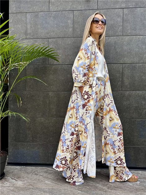 by Cris Vestido largo camisero cuba étnico