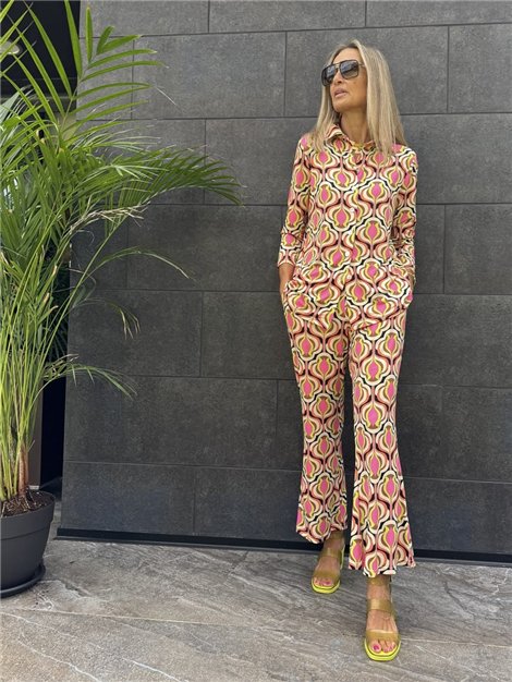 by Cris Camisa satinada Aura geométrico