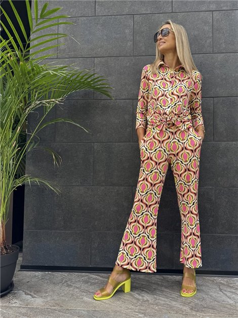 by Cris Camisa satinada Aura geométrico