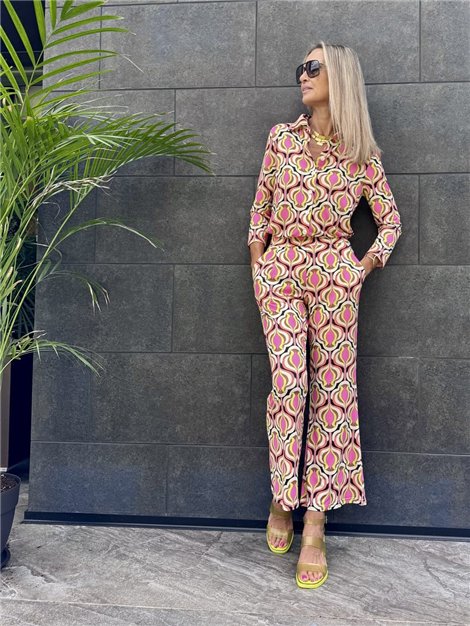 by Cris Camisa satinada Aura geométrico