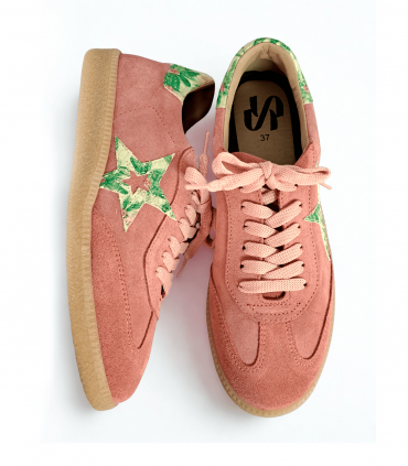 Vosso Moda Sneakers afelpada rosa con estrella multicolor