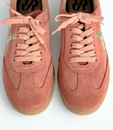 Vosso Moda Sneakers afelpada rosa con estrella multicolor