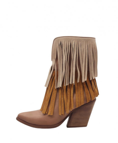 Felmini Botas cowboy de tacón con flecos