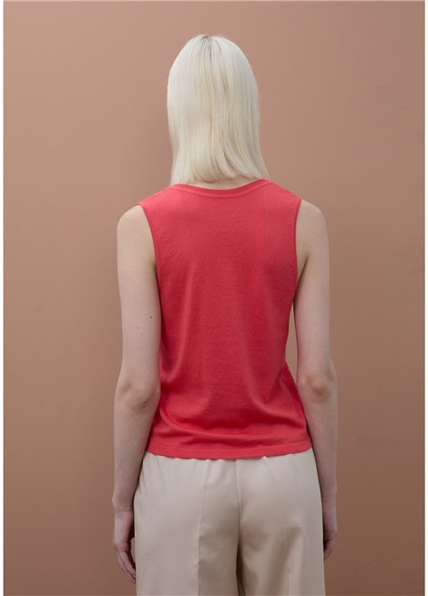 Lola Casademunt Blusa de tirantes coral con strass