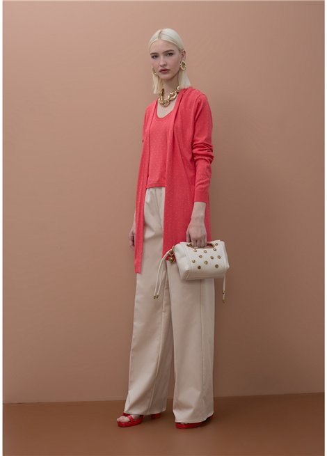 Lola Casademunt Blusa de tirantes coral con strass